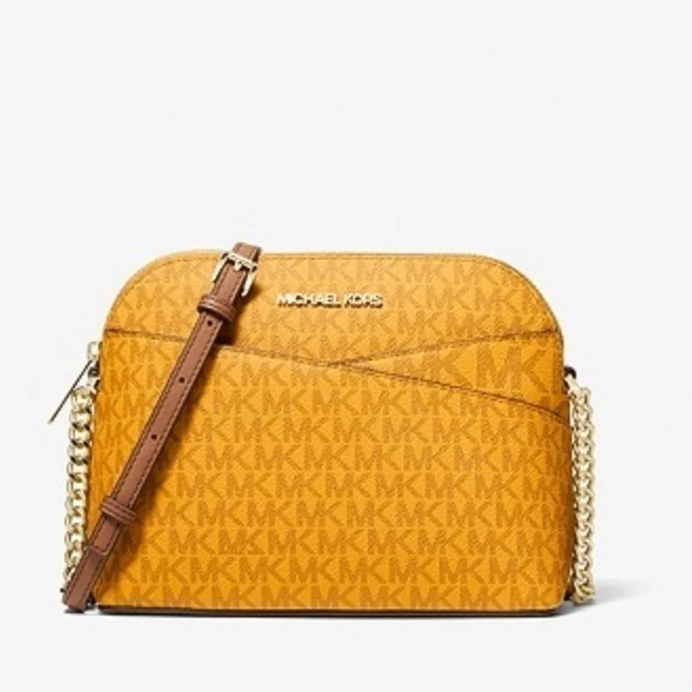 New Michael Kors Jet Set Travel Medium Logo Dome Crossbody Bag - Picture 4 of 13